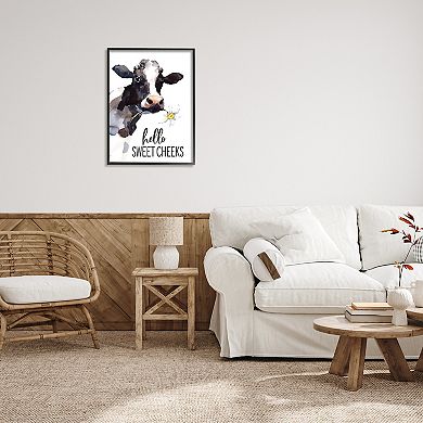 Stupell Home Decor Hello Sweet Cheeks Country Cow Wall Art