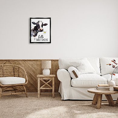 Stupell Home Decor Hello Sweet Cheeks Cow Floating Wall Art