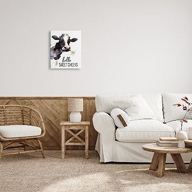 Stupell Home Decor Hello Sweet Cheeks Country Cow Canvas Wall Art
