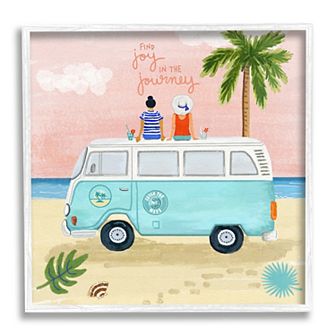 Stupell Home Decor Joy in the Journey Tropical Framed Wall Art