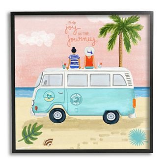 Stupell Home Decor Joy in the Journey Tropical Framed Wall Art