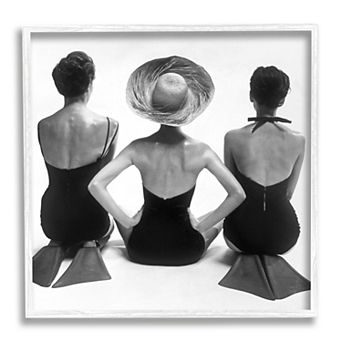 Stupell Home Decor Women Sitting Beach Vintage Framed Wall Art