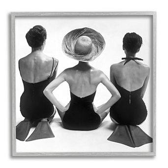 Stupell Home Decor Women Sitting Beach Vintage Framed Wall Art