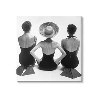 Stupell Home Decor Women Sitting Beach Vintage Canvas Wall Art