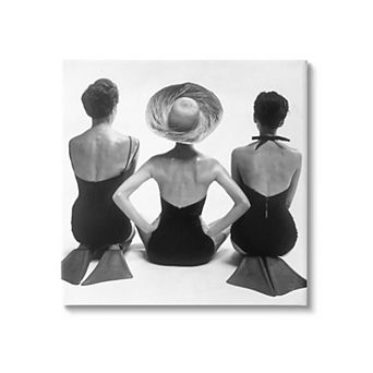 Stupell Home Decor Women Sitting Beach Vintage Canvas Wall Art