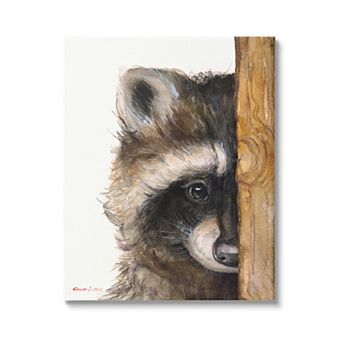 Stupell Home Decor Raccoon Detailed Fur Illustration Canvas Wall Art