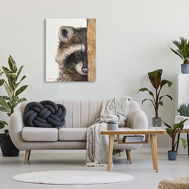 Stupell Home Decor Raccoon Detailed Fur Illustration Canvas Wall Art