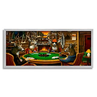 Stupell Home Decor Deer Playing Poker Table Cabin Wall Art