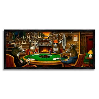 Stupell Home Decor Deer Playing Poker Table Cabin Wall Art