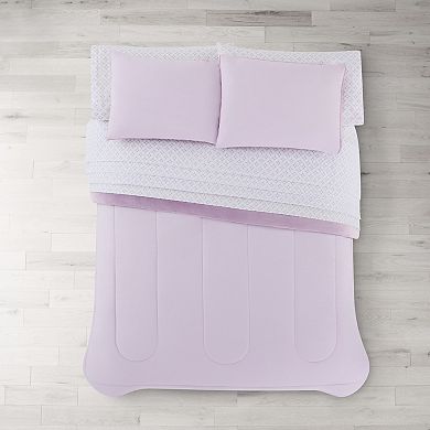 The Big One® Lavender Plush Reversible Comforter Set with Sheets