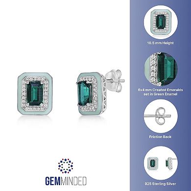 Gemminded Lab-Created Emerald and Lab-Created White Sapphire Earrings