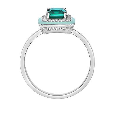 Gemminded Lab-Created Emerald & Lab-Created White Sapphire Ring