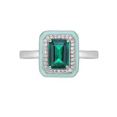 Gemminded Lab-Created Emerald & Lab-Created White Sapphire Ring