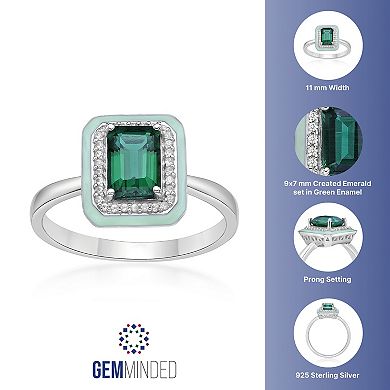 Gemminded Lab-Created Emerald & Lab-Created White Sapphire Ring