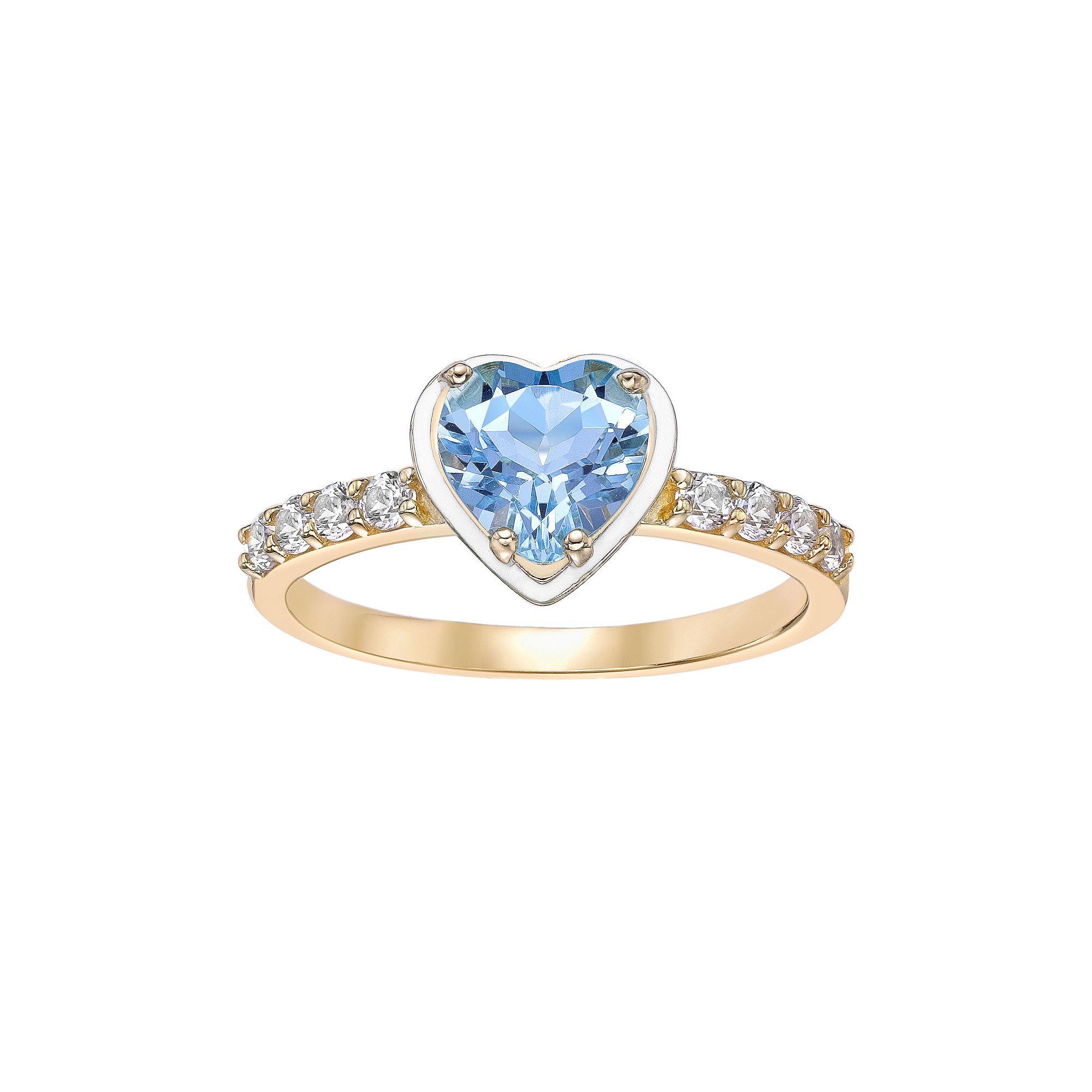 Gemminded 18k Gold Over Silver Blue Topaz & Lab-Created White Sapphire with