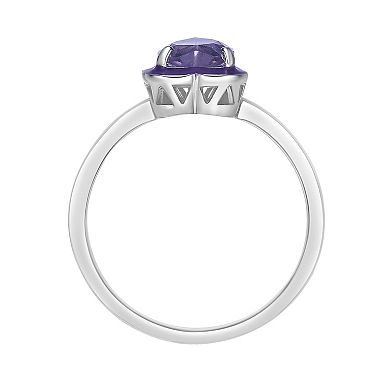 Gemminded Sterling Silver Amethyst Heart Ring
