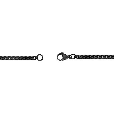 Men's LYNX Black Ion-Plated Stainless Steel Rainbow Barrel Pendant Necklace