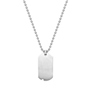 Men's LYNX Stainless Steel Abstract Rainbow Dog Tag Pendant Necklace