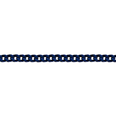 Men's LYNX Blue Acrylic-Coated Stainless Steel Franco Chain Necklace