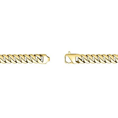 Men's LYNX Gold Tone Ion-Plated Stainless Steel Curb Chain Bracelet