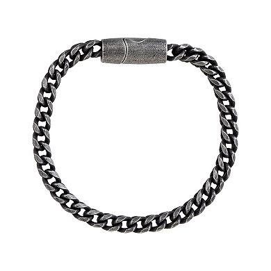 Men's LYNX Antiqued Finish Stainless Steel Wheat Chain Bracelet