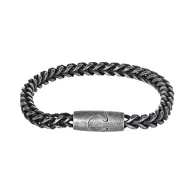 Men's LYNX Antiqued Finish Stainless Steel Wheat Chain Bracelet