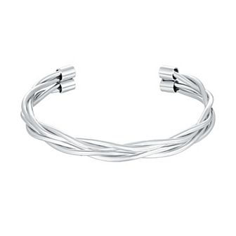 LYNX Men's Stainless Steel Twist Cuff Bracelet