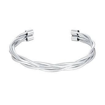LYNX Men's Stainless Steel Twist Cuff Bracelet