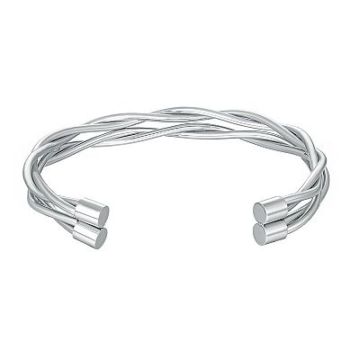LYNX Men's Stainless Steel Twist Cuff Bracelet