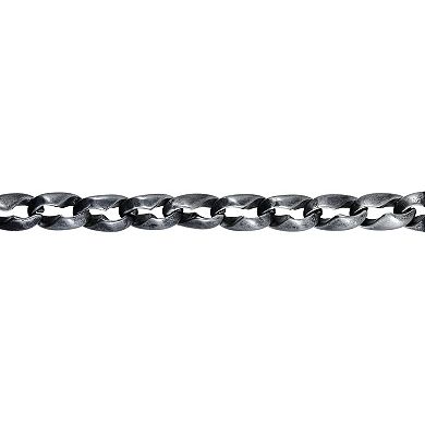 LYNX Men's Antiqued Stainless Steel Link Chain Bracelet