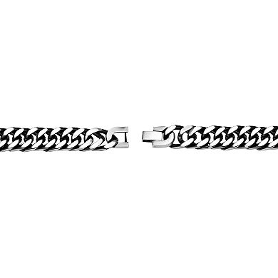LYNX Men's 10 mm Black Ion-Plated Stainless Steel Curb Chain Bracelet