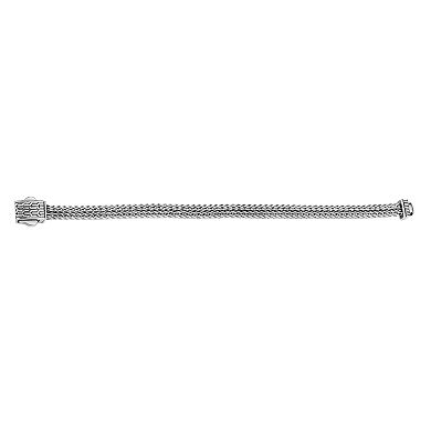 LYNX Men's Black Ion Plated Stainless Steel Double Foxtail Chain Bracelet