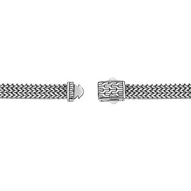 LYNX Men's Antiqued Stainless Steel Double Foxtail Chain Bracelet