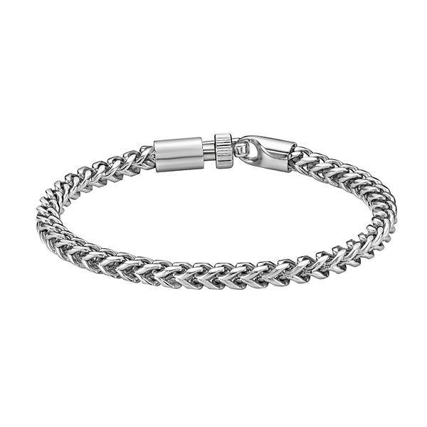 LYNX Men's Stainless Steel Foxtail Chain Bracelet