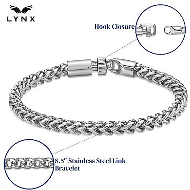 LYNX Men's Stainless Steel Foxtail Chain Bracelet