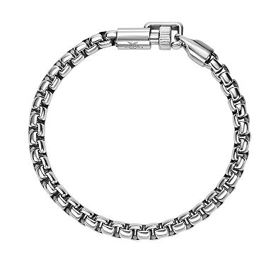 LYNX Men's Stainless Steel Round Box Chain Bracelet