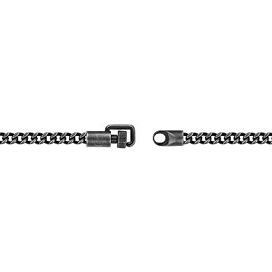 LYNX Men's Antiqued Stainless Steel Foxtail Chain Bracelet