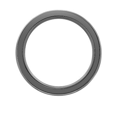 LYNX Men's Black Zirconium Wood Inlay Ring