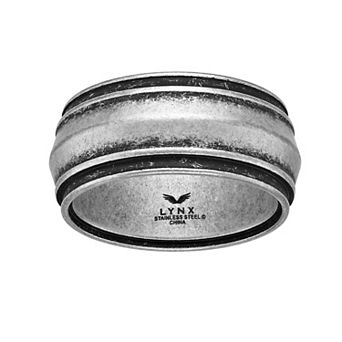 LYNX Men's Antiqued Stainless Steel Ring