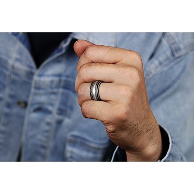 LYNX Men's Antiqued Stainless Steel Ring