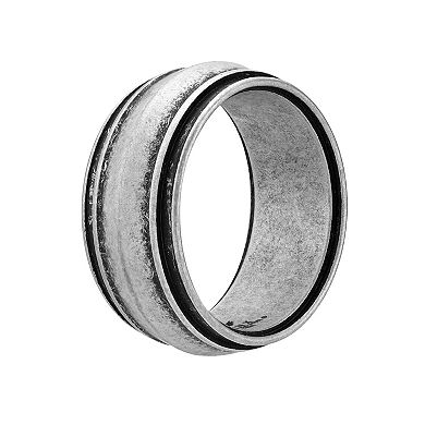 LYNX Men's Antiqued Stainless Steel Ring