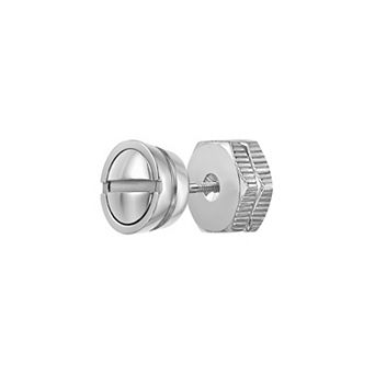 LYNX Men's Stainless Steel Screw Head Stud - Single Earring