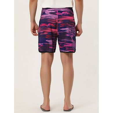 Men's Shorts Drawstring Waist Swim Shorts Printed Summer Shorts