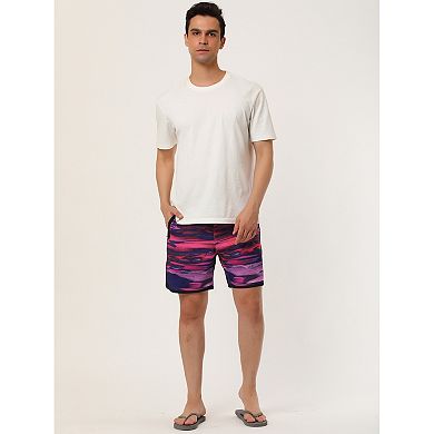 Men's Shorts Drawstring Waist Swim Shorts Printed Summer Shorts