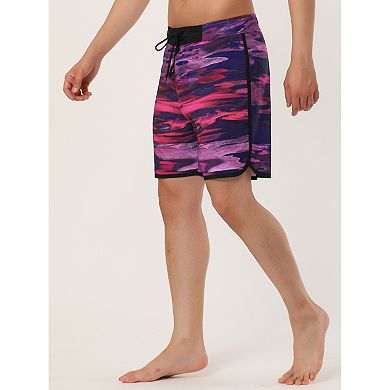 Men's Shorts Drawstring Waist Swim Shorts Printed Summer Shorts