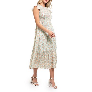 August Sky Women`s Smocked Tiered Dress