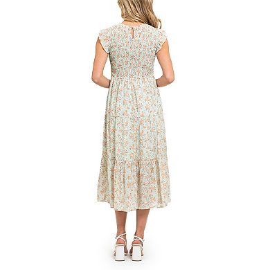 August Sky Women`s Smocked Tiered Dress