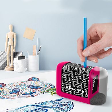 POWERME Electric Pencil Sharpener - Battery Powered For Colored Pencils, Ideal For No. 2