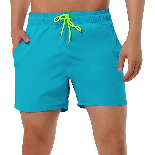 Men's Shorts Summer Beach Shorts Solid Mesh Lining Drawstring Waist
