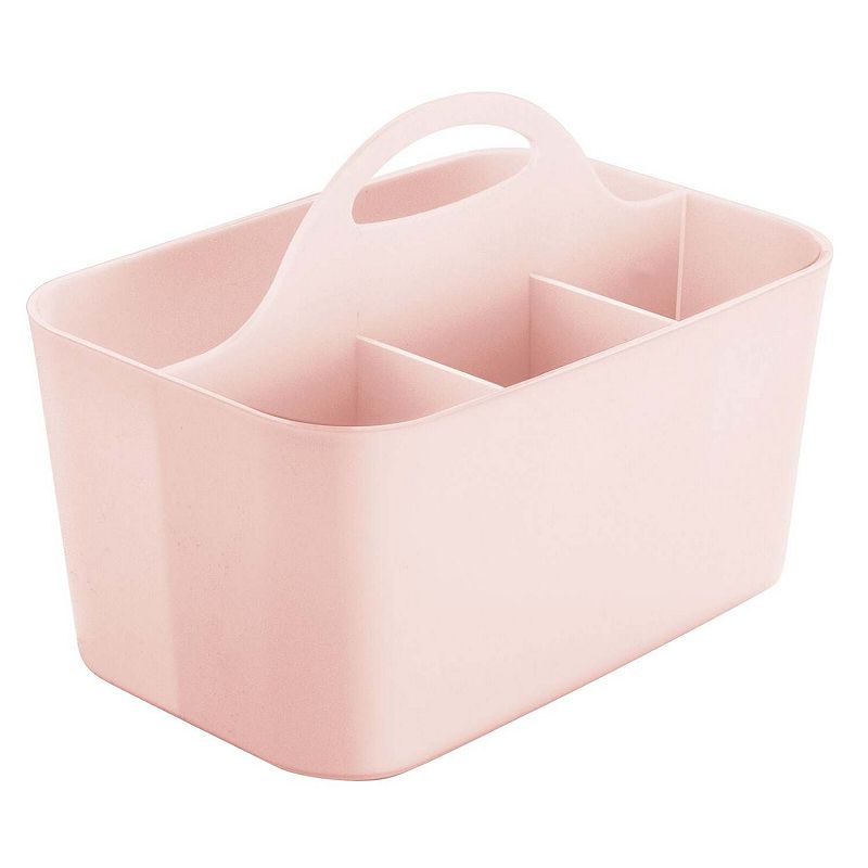 Anyoifax Portable Shower Caddy Cleaning caddy Plastic Basket with Wood Pink